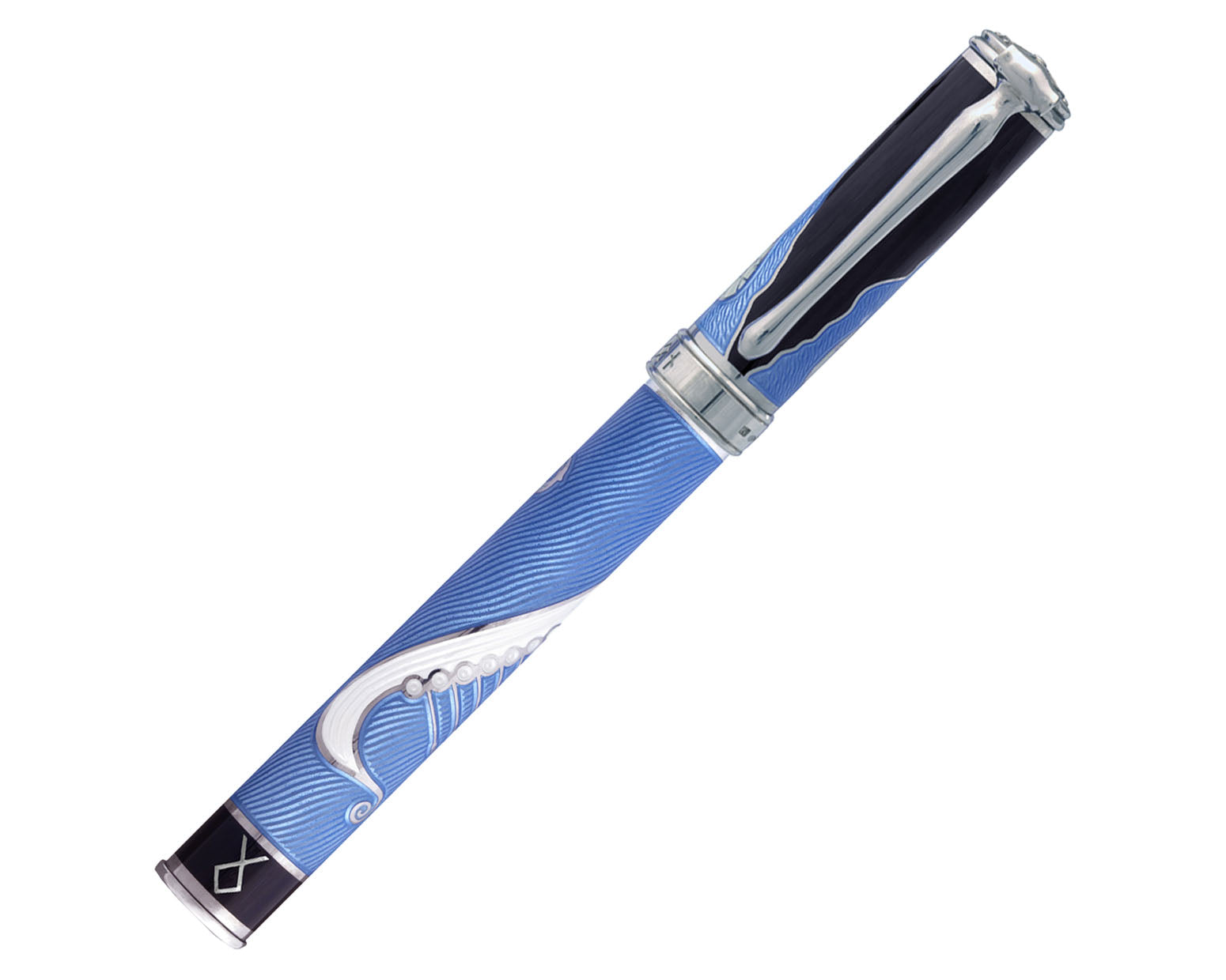 David Oscarson Valhalla Fountain Pen  - Odin - Black, White, Blue