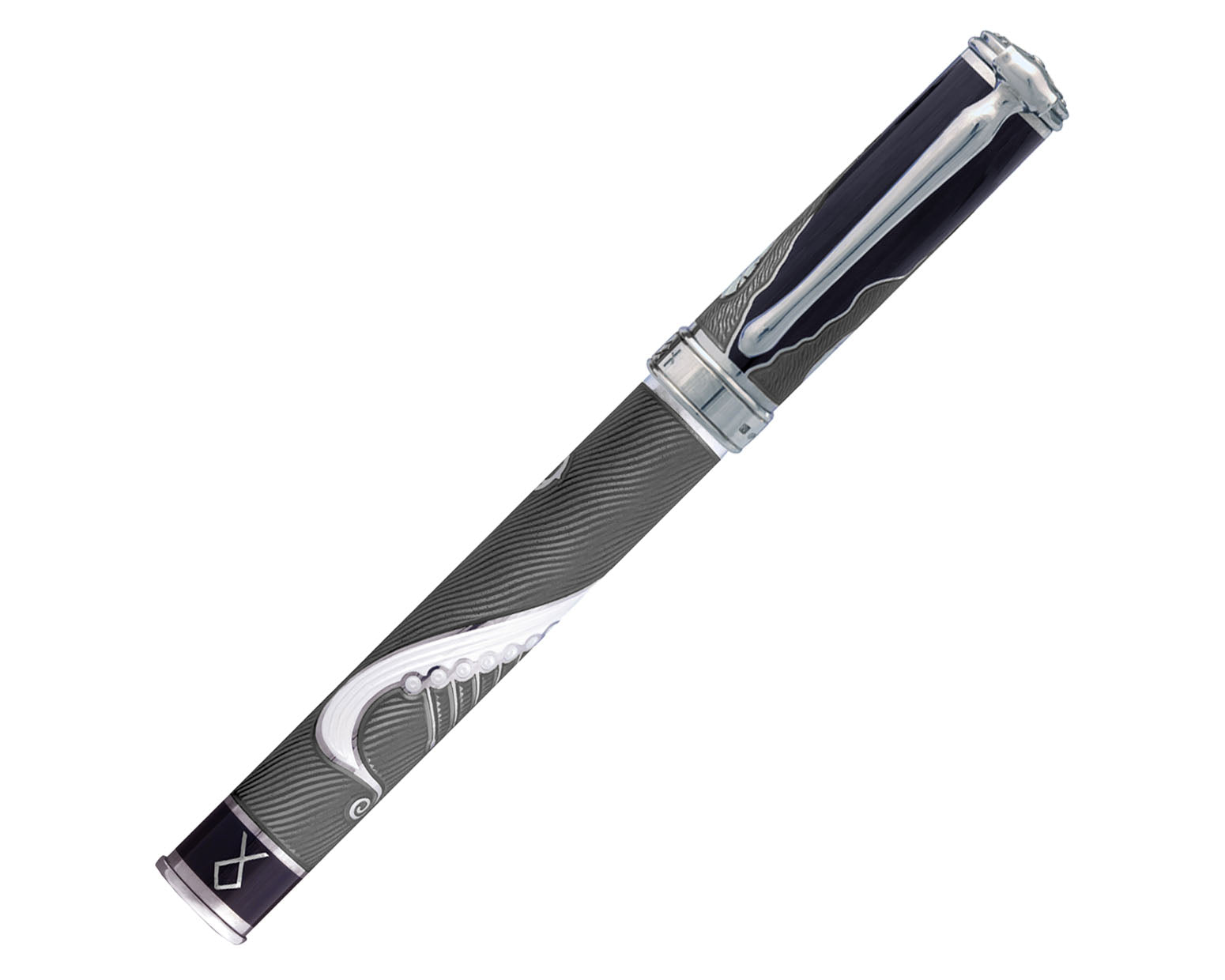 David Oscarson Valhalla Fountain Pen  - Thor - Black, White, Grey