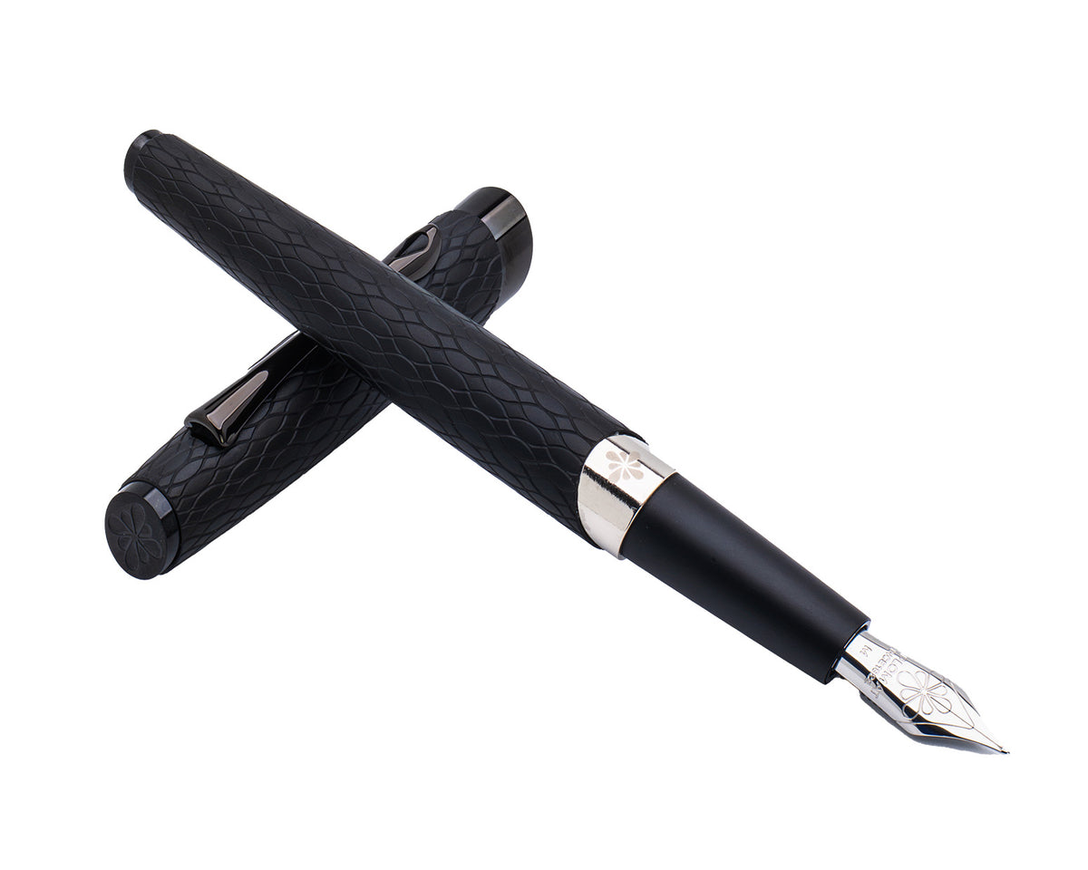Diplomat Cobra Matte Black Guilloche Fountain Pen