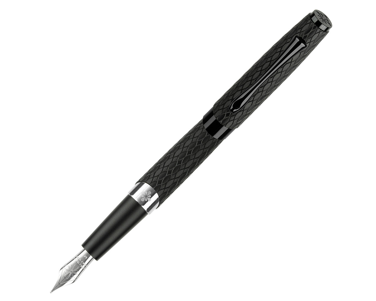 Diplomat Cobra Matte Black Guilloche Fountain Pen