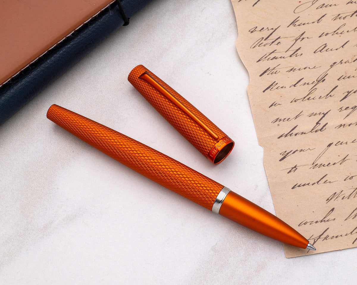 Diplomat Viper Orange Guilloche Rollerball Pen