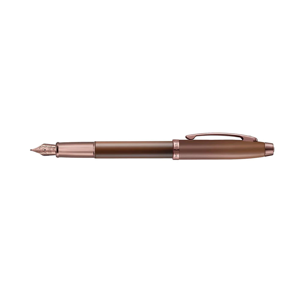 Sheaffer 100 Coffee Edition Matte Brown Fountain Pen with Regal Brown PVD Trim
