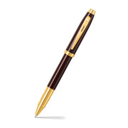 Sheaffer 100 Glossy Coffee Brown Rollerball Pen with PVD Gold-Tone Trim