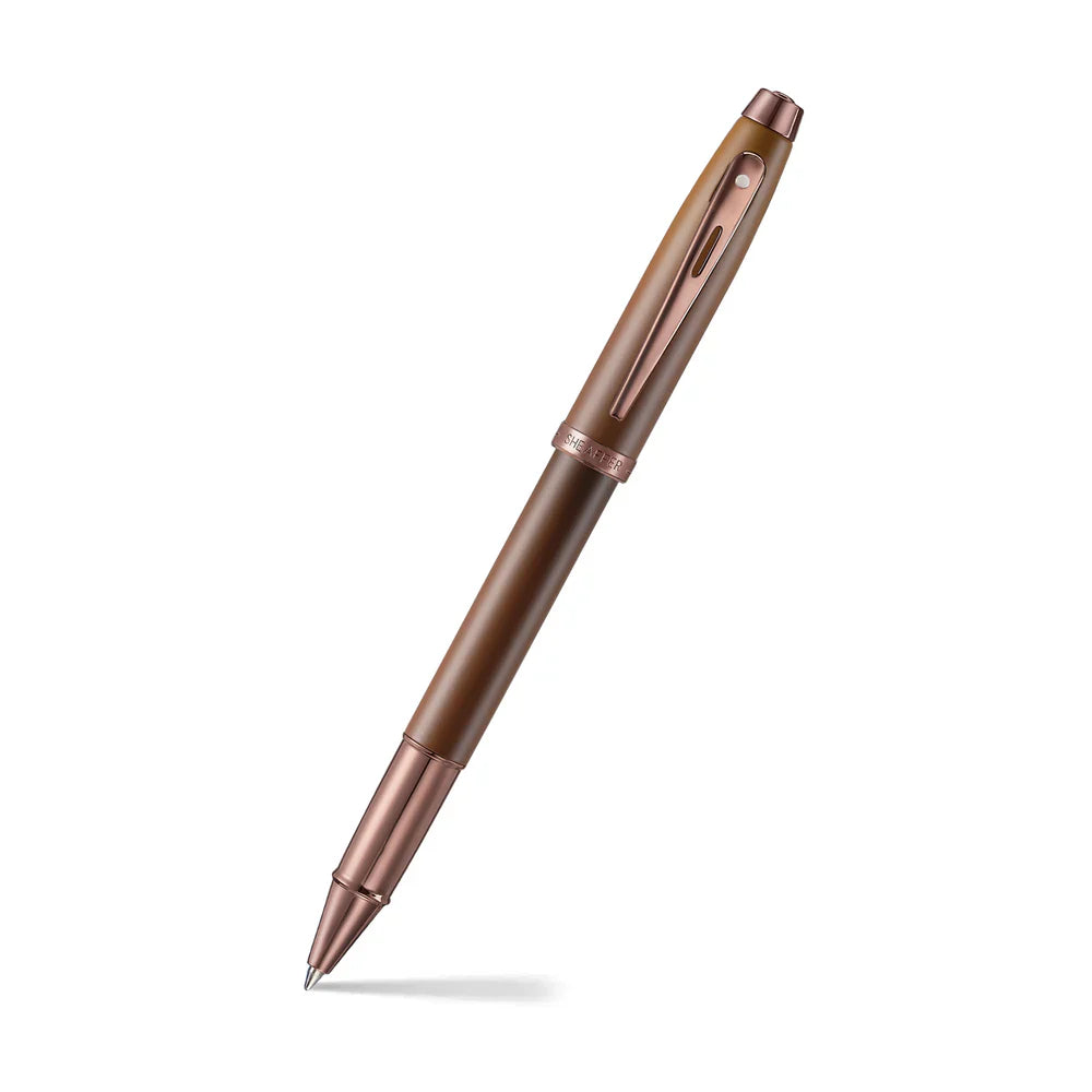 Sheaffer 100 Coffee Edition Matte Brown Rollerball Pen with Regal Brown PVD Trims