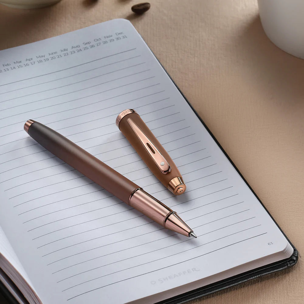 Sheaffer 100 Coffee Edition Matte Brown Rollerball Pen with Regal Brown PVD Trims