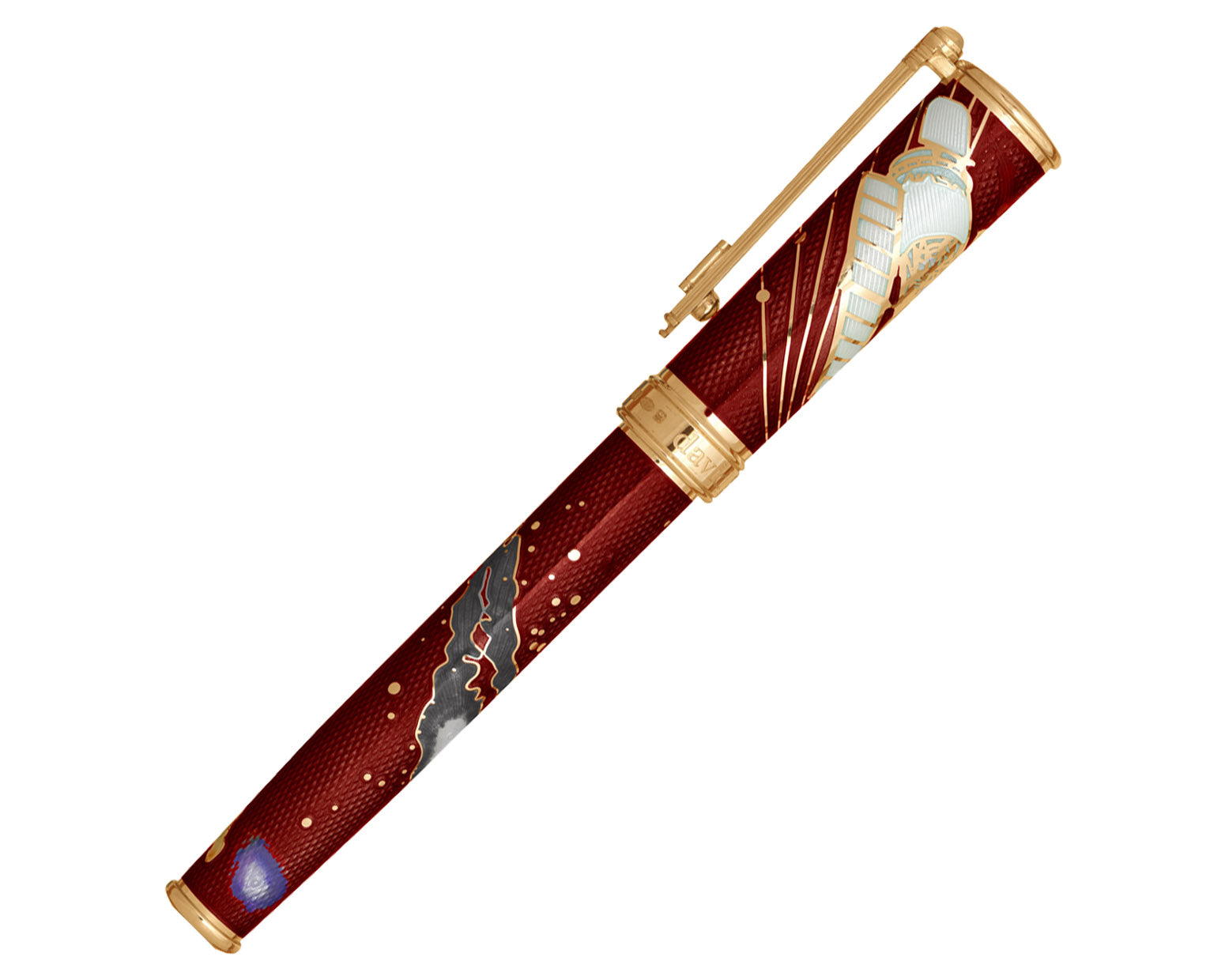 David Oscarson Edwin Hubble Rollerball Pen - Infrared with Gold Vermeil