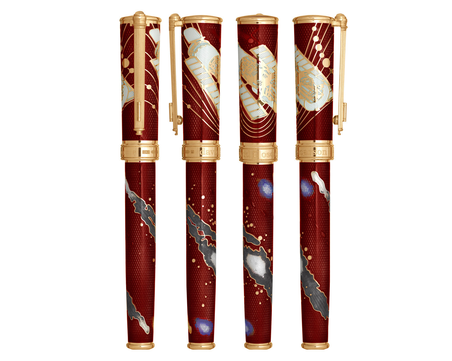 David Oscarson Edwin Hubble Fountain Pen - Infrared with Gold Vermeil
