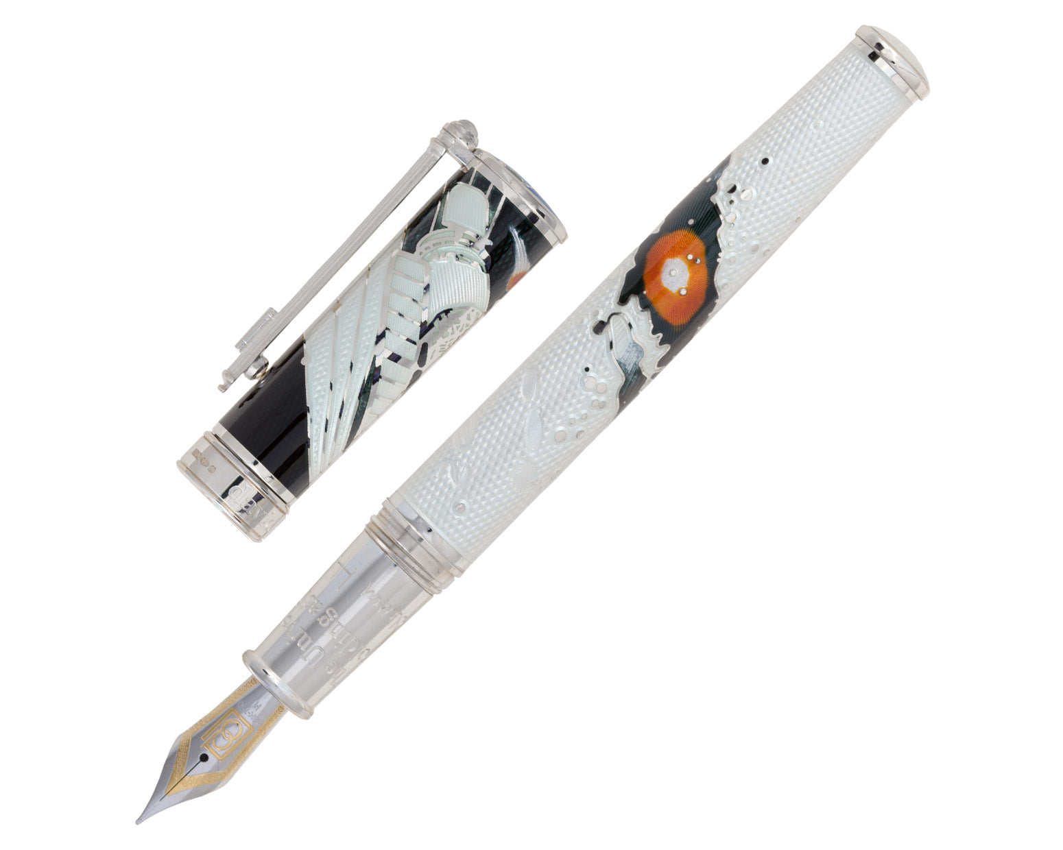 David Oscarson Edwin Hubble Fountain Pen - Monochromatic Black and White