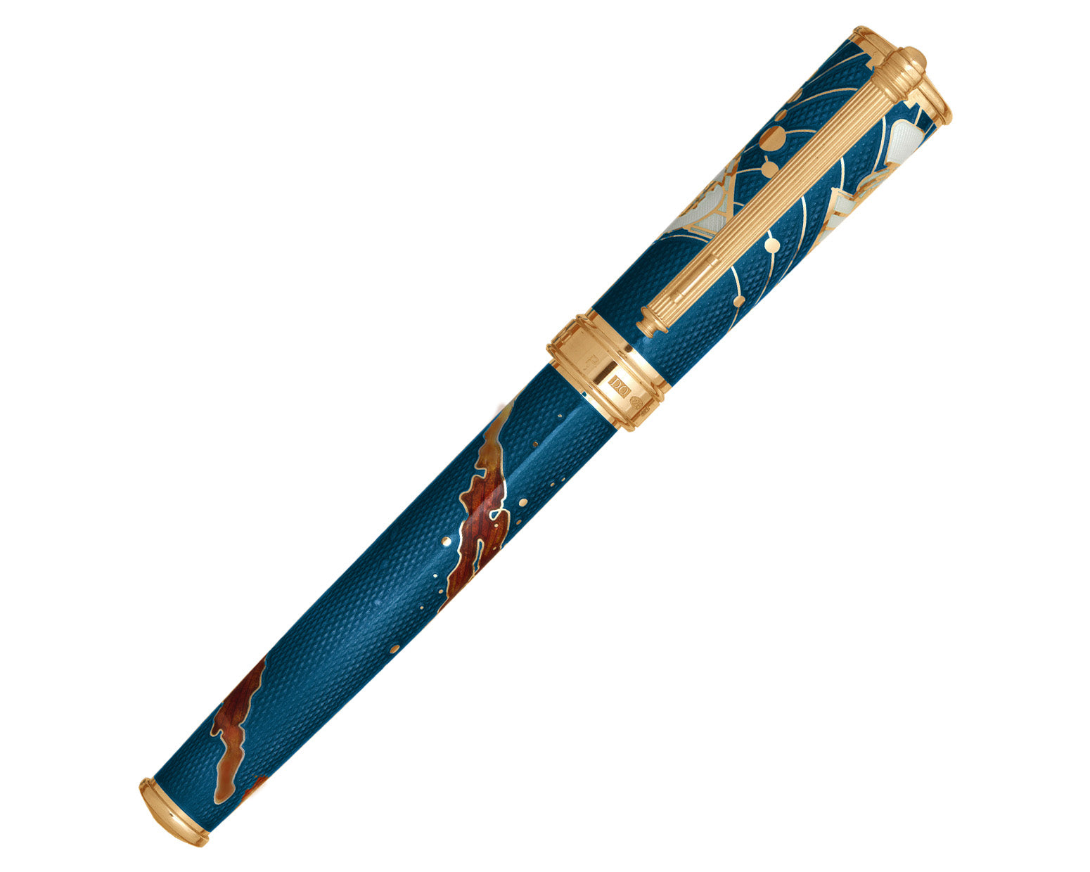 David Oscarson Edwin Hubble Fountain Pen - Twilight Blue with Gold Vermeil