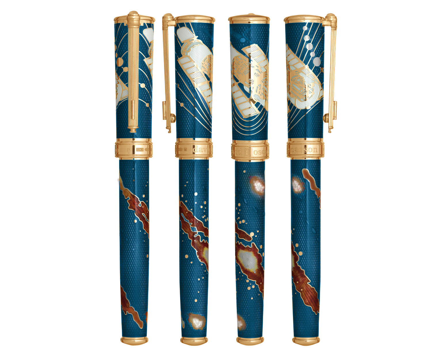 David Oscarson Edwin Hubble Fountain Pen - Twilight Blue with Gold Vermeil