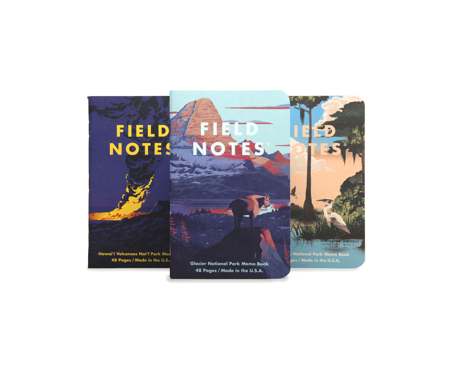 Field Notes National Parks Series F: Glacier, Hawai'i Volcanoes, Everglades - 3 Pack