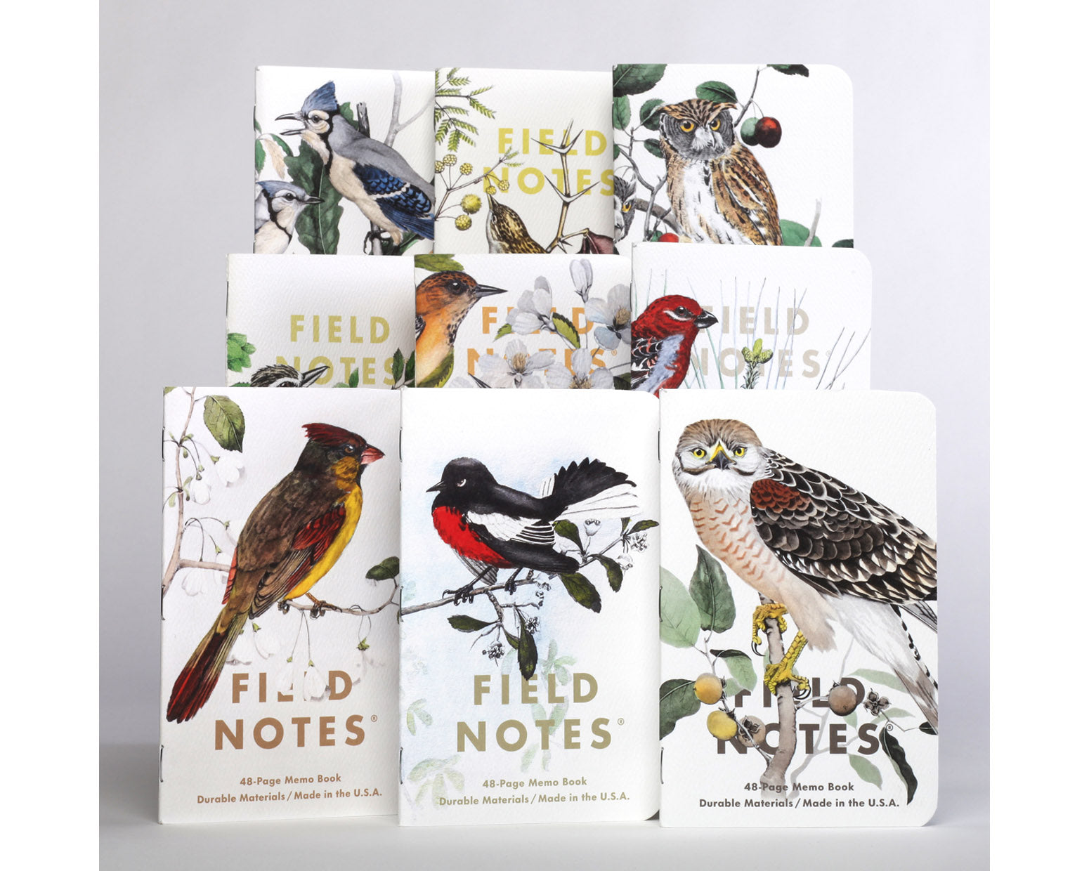 Field Notes Birds & Trees of North America Series C: Redstart, Cardinal, Redshoulder Hawk - 3 Pack