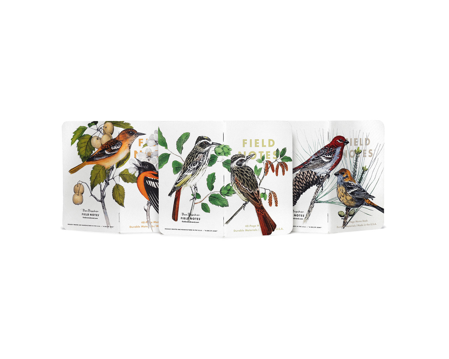 Field Notes Birds & Trees of North America Series B: Pine Grosbeak, Baltimore Oriole, Sulphurbelly Flycatcher - 3 Pack