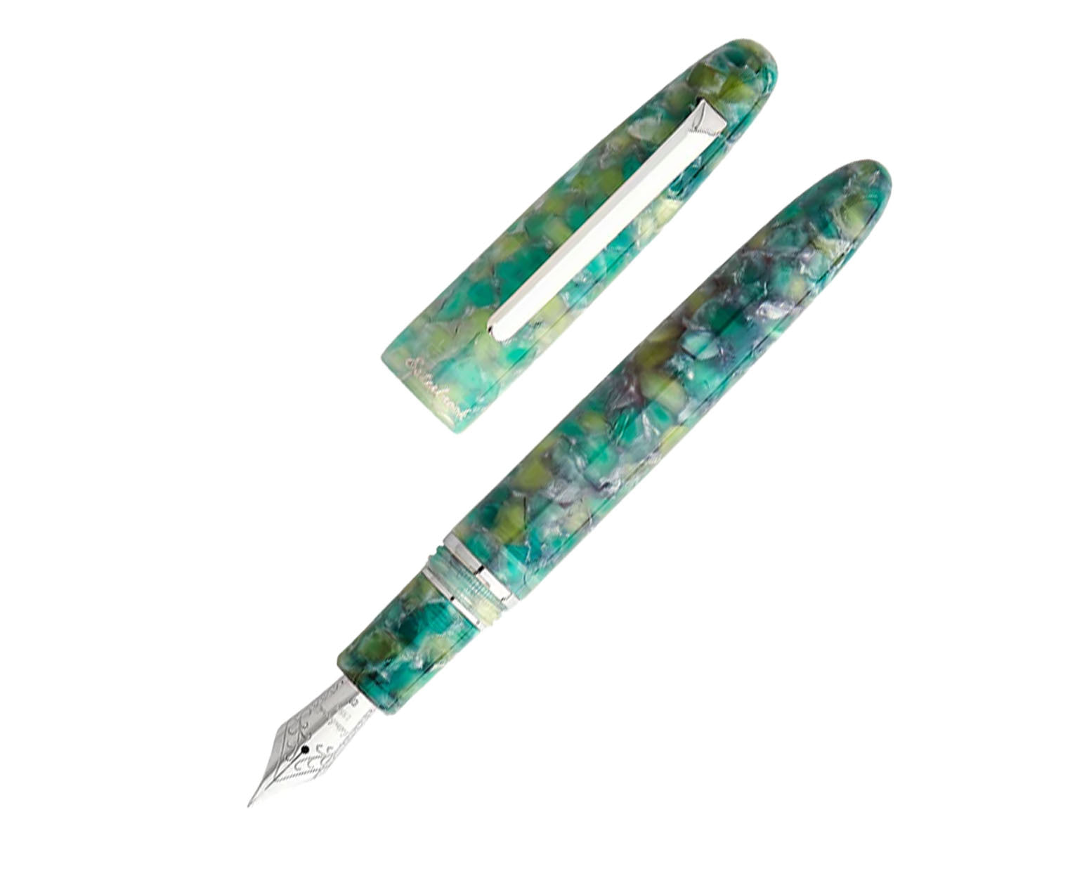 Esterbrook Estie Oversized Sea Glass Fountain Pen - Chrome Trim
