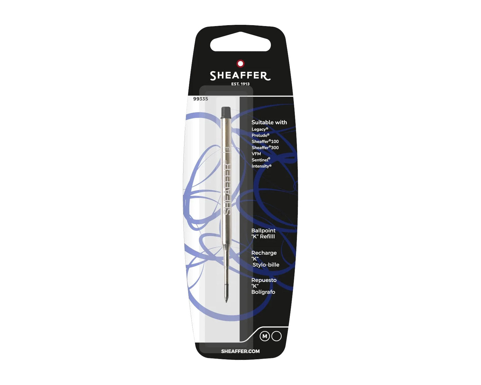 Sheaffer Ballpoint Pen Refill "K" Style - Black - Medium