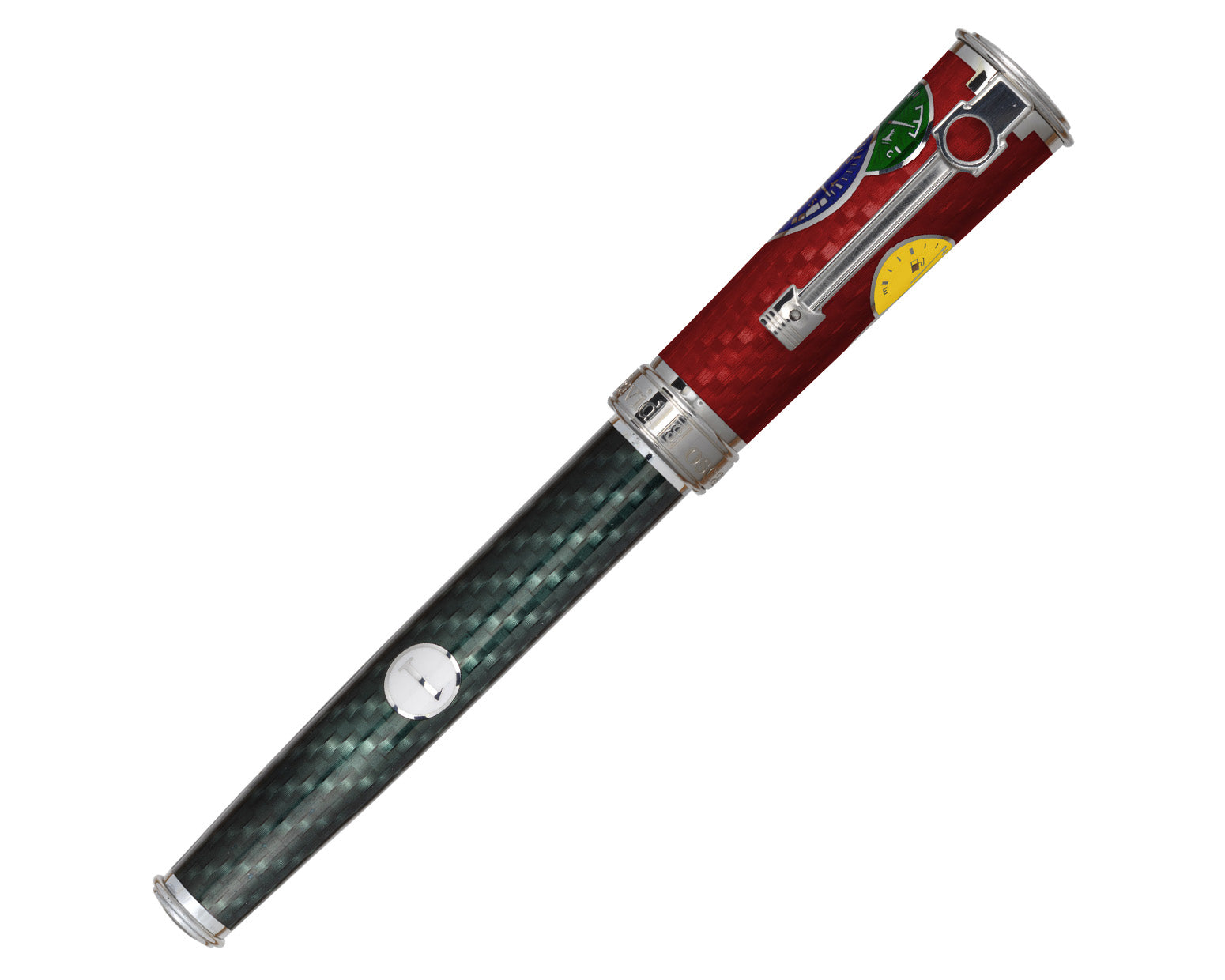 David Oscarson Take it to the Limit Fountain Pen - Fire Red and Carbon Black