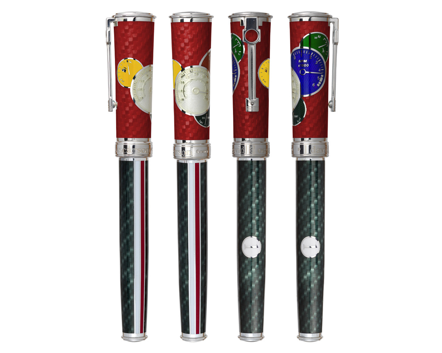 David Oscarson Take it to the Limit Fountain Pen - Fire Red and Carbon Black