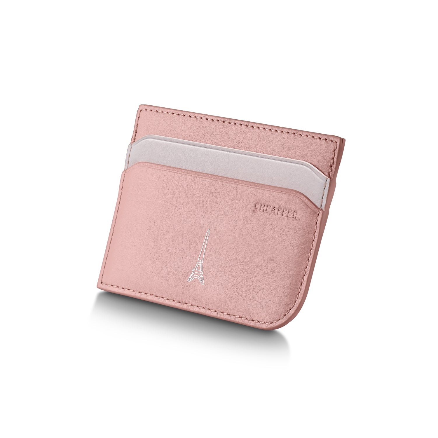 Sheaffer Emily in Paris Sentinel Pink Matte Ballpoint Pen with Chrome Trim & Full-Grain Leather Credit Card Holder Gift Set