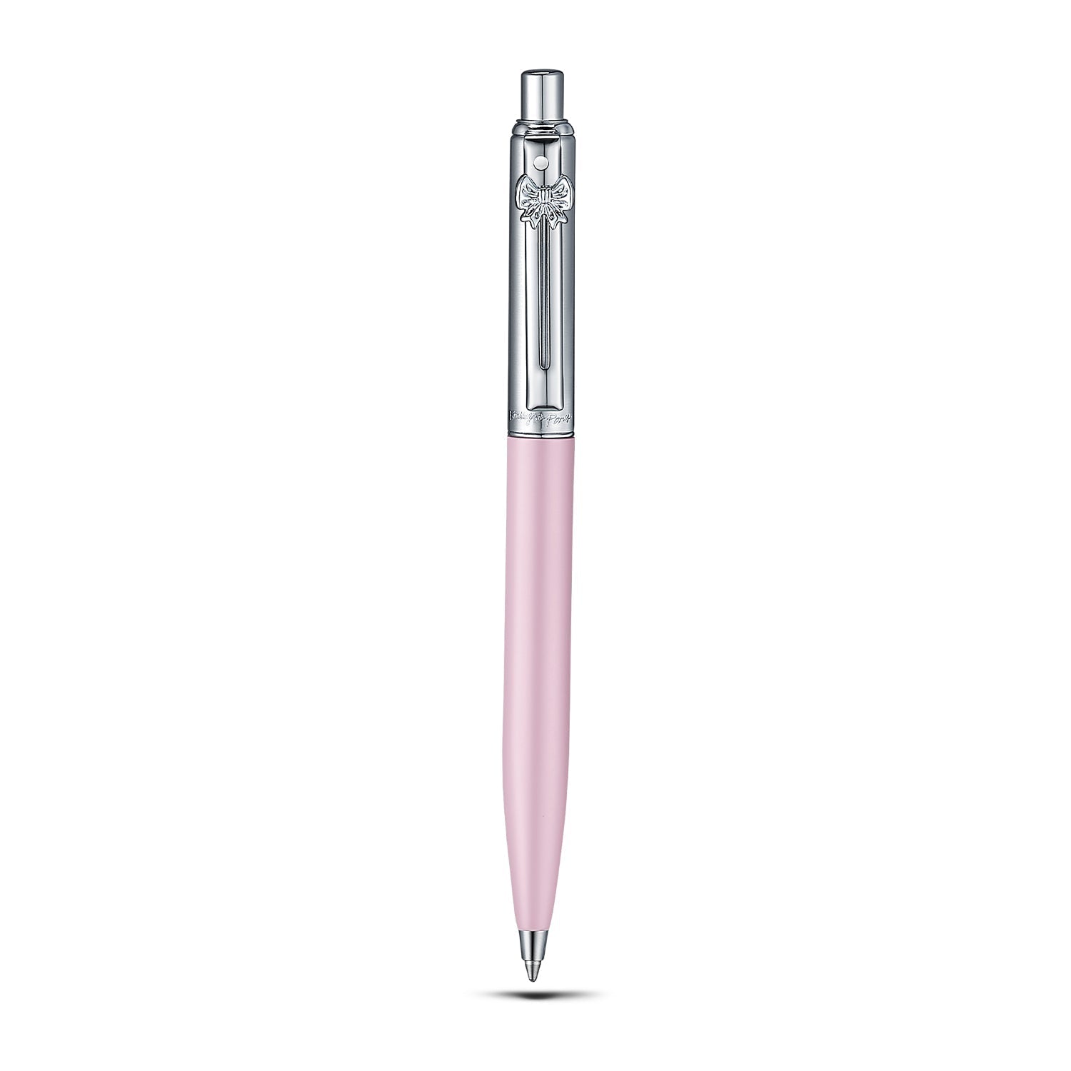 Sheaffer Emily in Paris Sentinel Pink Matte Ballpoint Pen with Chrome Trim & Full-Grain Leather Credit Card Holder Gift Set
