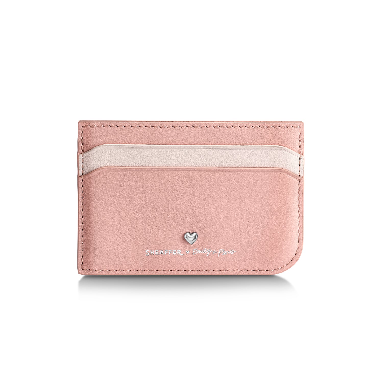 Sheaffer Emily in Paris Sentinel Pink Matte Ballpoint Pen with Chrome Trim & Full-Grain Leather Credit Card Holder Gift Set