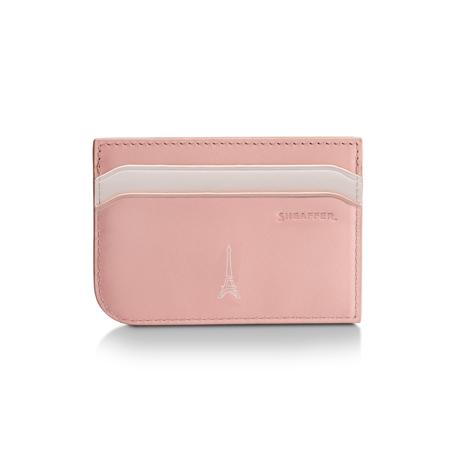 Sheaffer Emily in Paris Sentinel Pink Matte Ballpoint Pen with Chrome Trim & Full-Grain Leather Credit Card Holder Gift Set