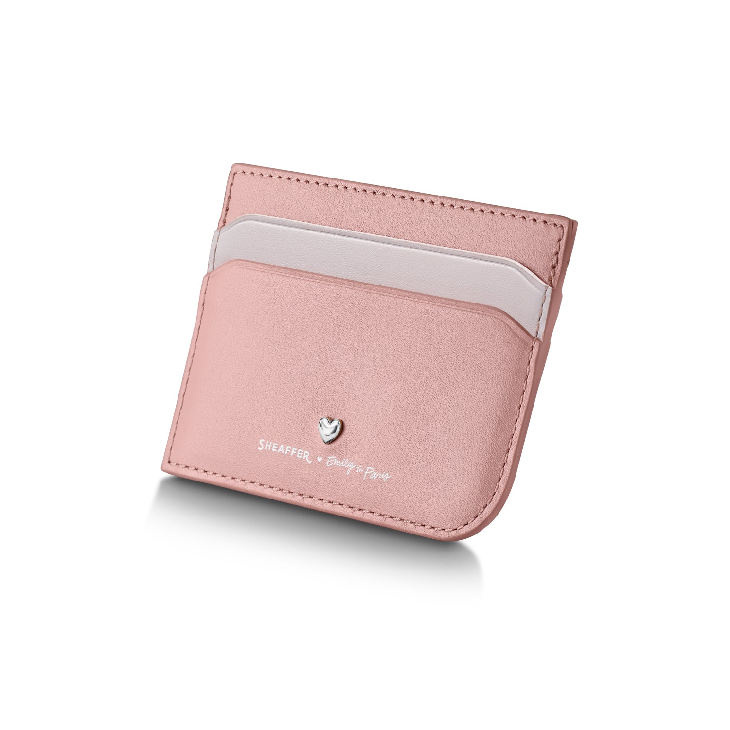 Sheaffer Emily in Paris Sentinel Pink Matte Ballpoint Pen with Chrome Trim & Full-Grain Leather Credit Card Holder Gift Set