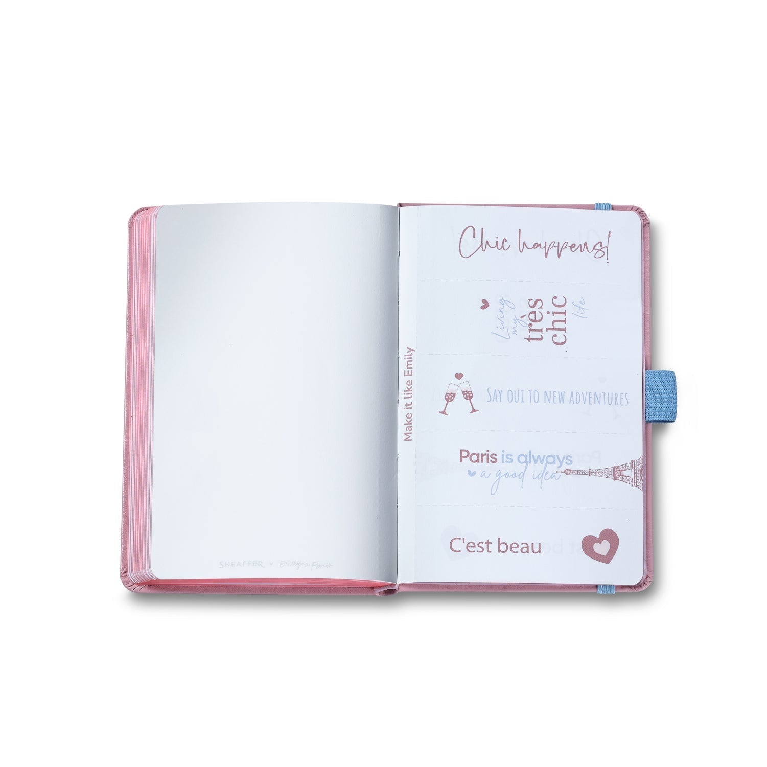 Sheaffer Emily in Paris Sentinel Pink Matte Ballpoint Pen with Chrome Trim & Small Hardbound Notebook Gift Set