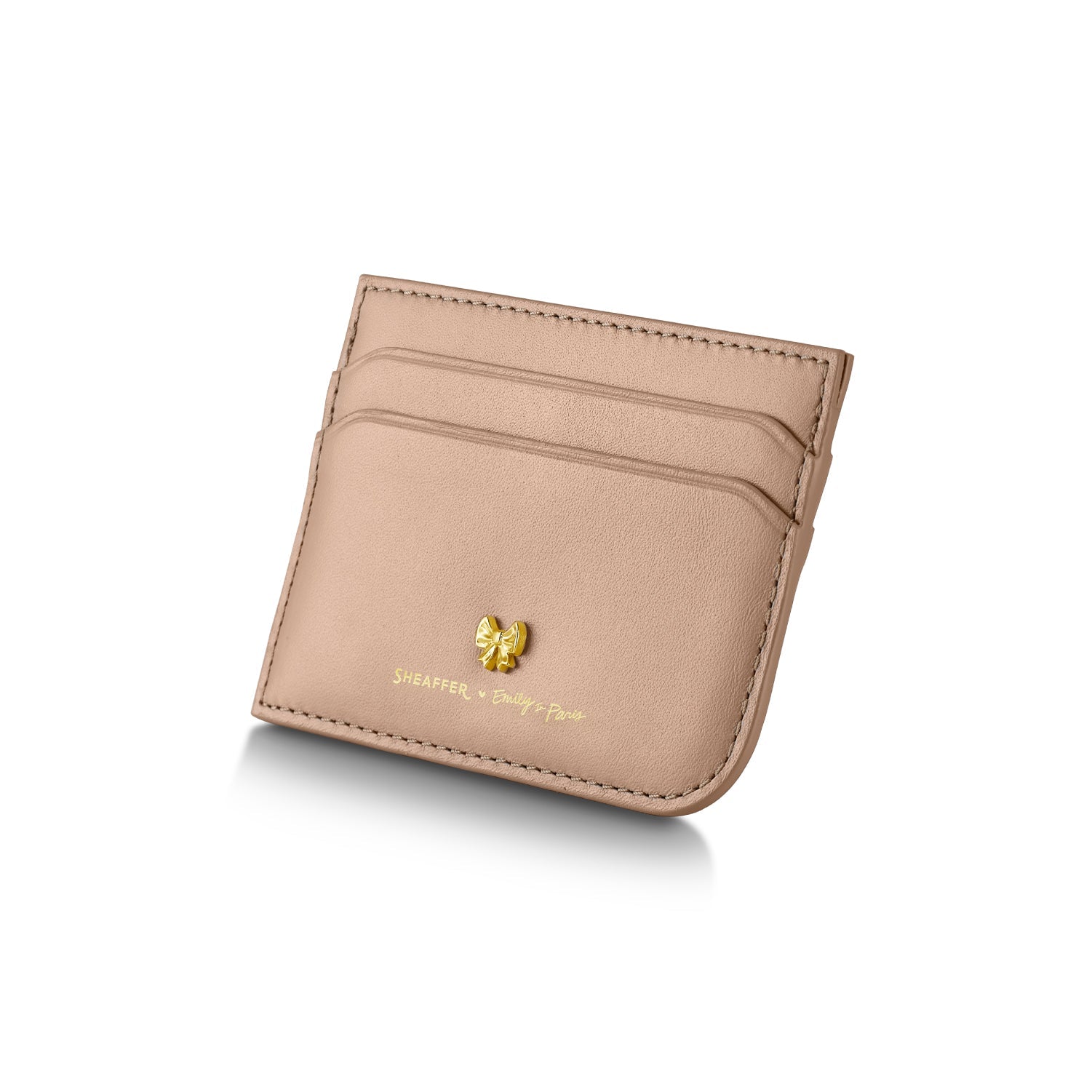 Sheaffer 100 Emily in Paris Champagne Gold Ballpoint Pen & Full-Grain Credit Card Holder Gift Set
