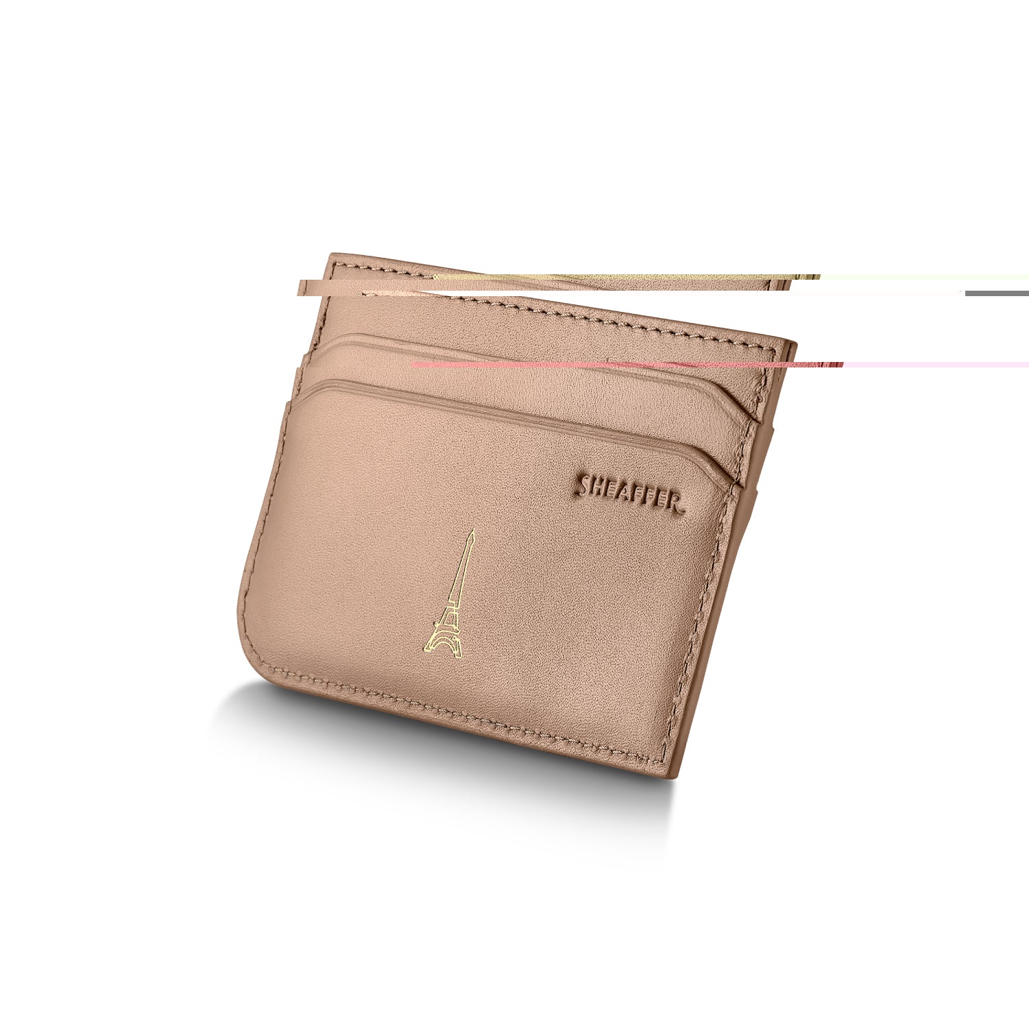 Sheaffer 100 Emily in Paris Champagne Gold Ballpoint Pen & Full-Grain Credit Card Holder Gift Set
