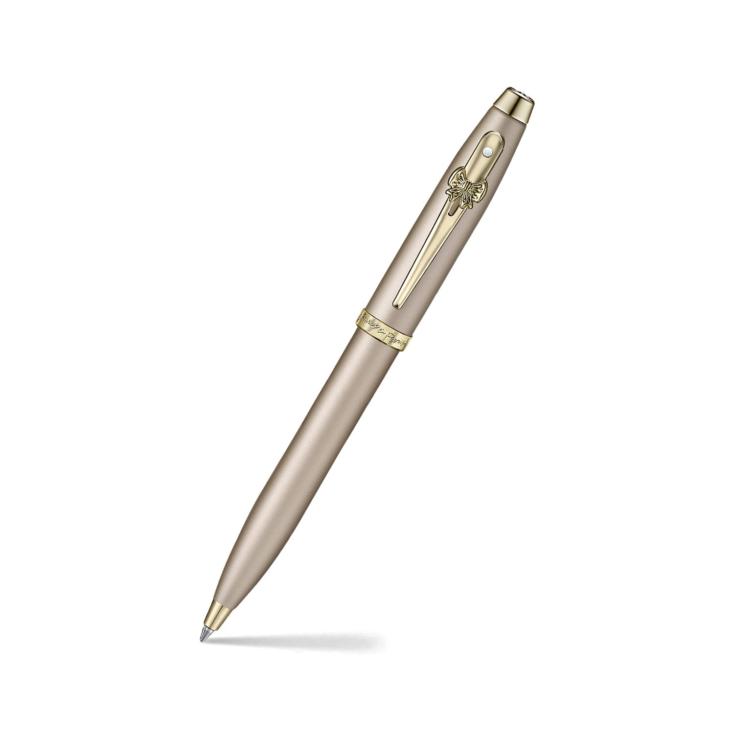 Sheaffer 100 Emily in Paris Champagne Gold Ballpoint Pen & Full-Grain Credit Card Holder Gift Set