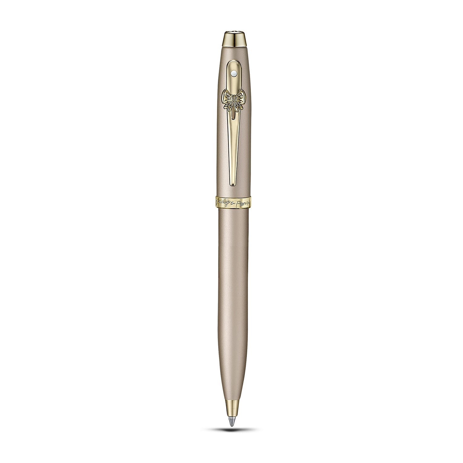 Sheaffer 100 Emily in Paris Champagne Gold Ballpoint Pen & Full-Grain Credit Card Holder Gift Set