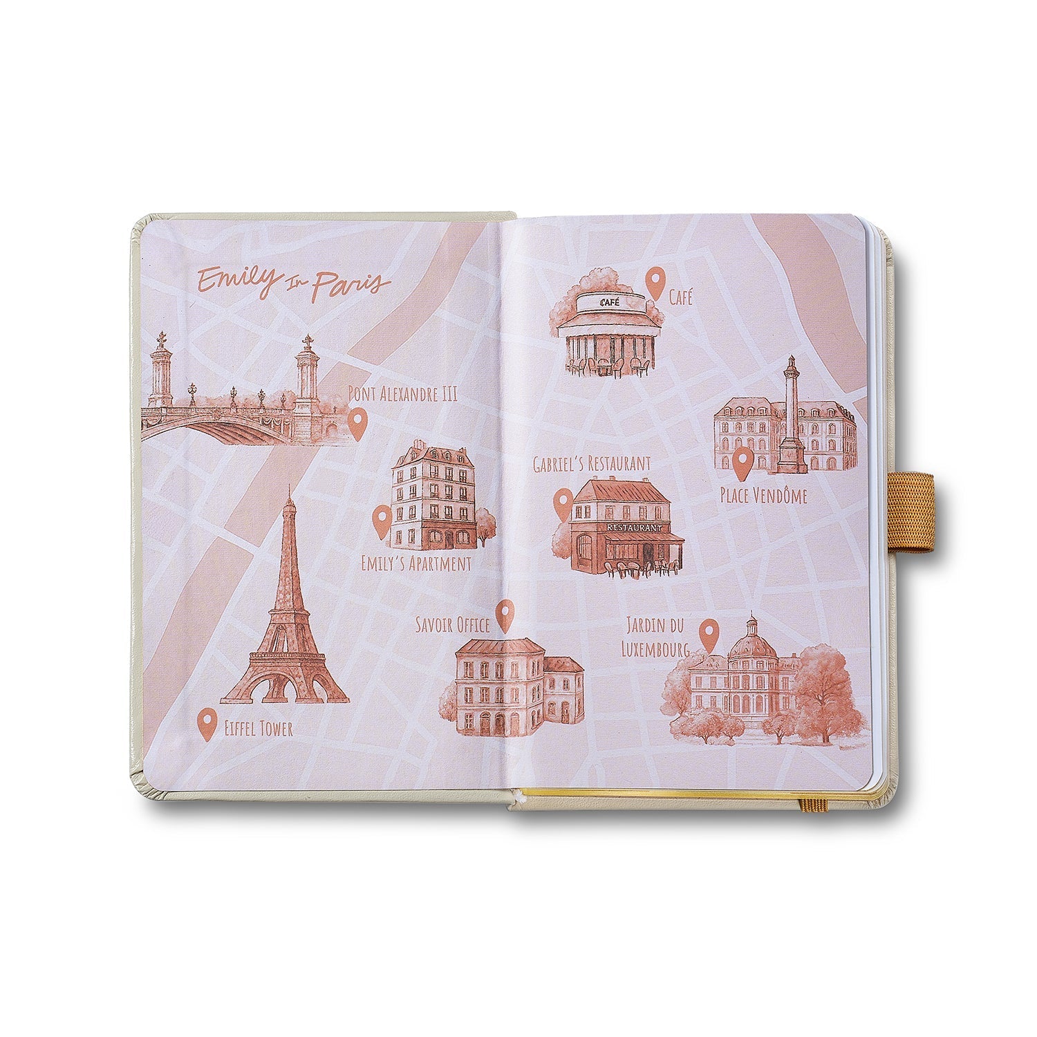 Sheaffer 100 Emily in Paris 9377 Champagne Gold Ballpoint Pen & Hardbound Small Notebook Gift Set