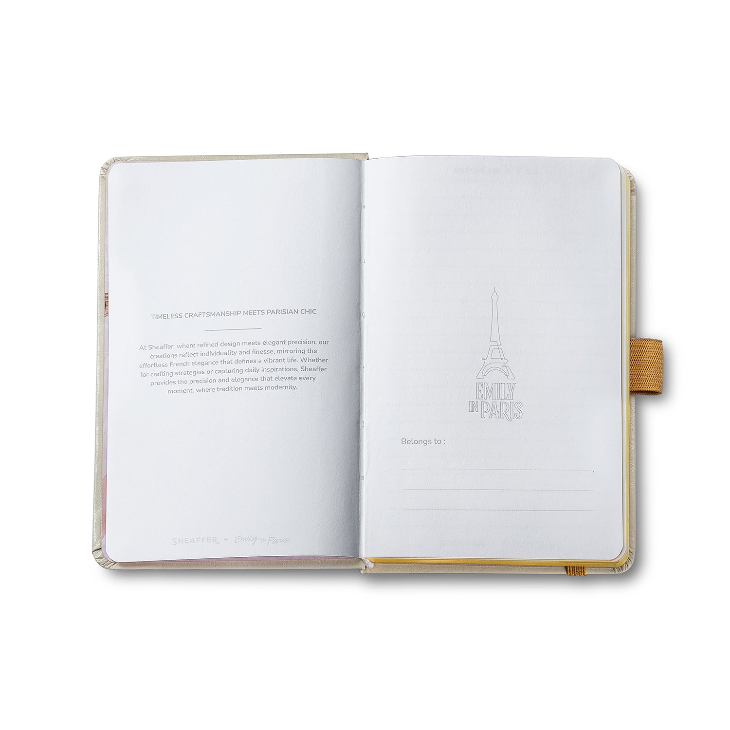 Sheaffer 100 Emily in Paris 9377 Champagne Gold Ballpoint Pen & Hardbound Small Notebook Gift Set