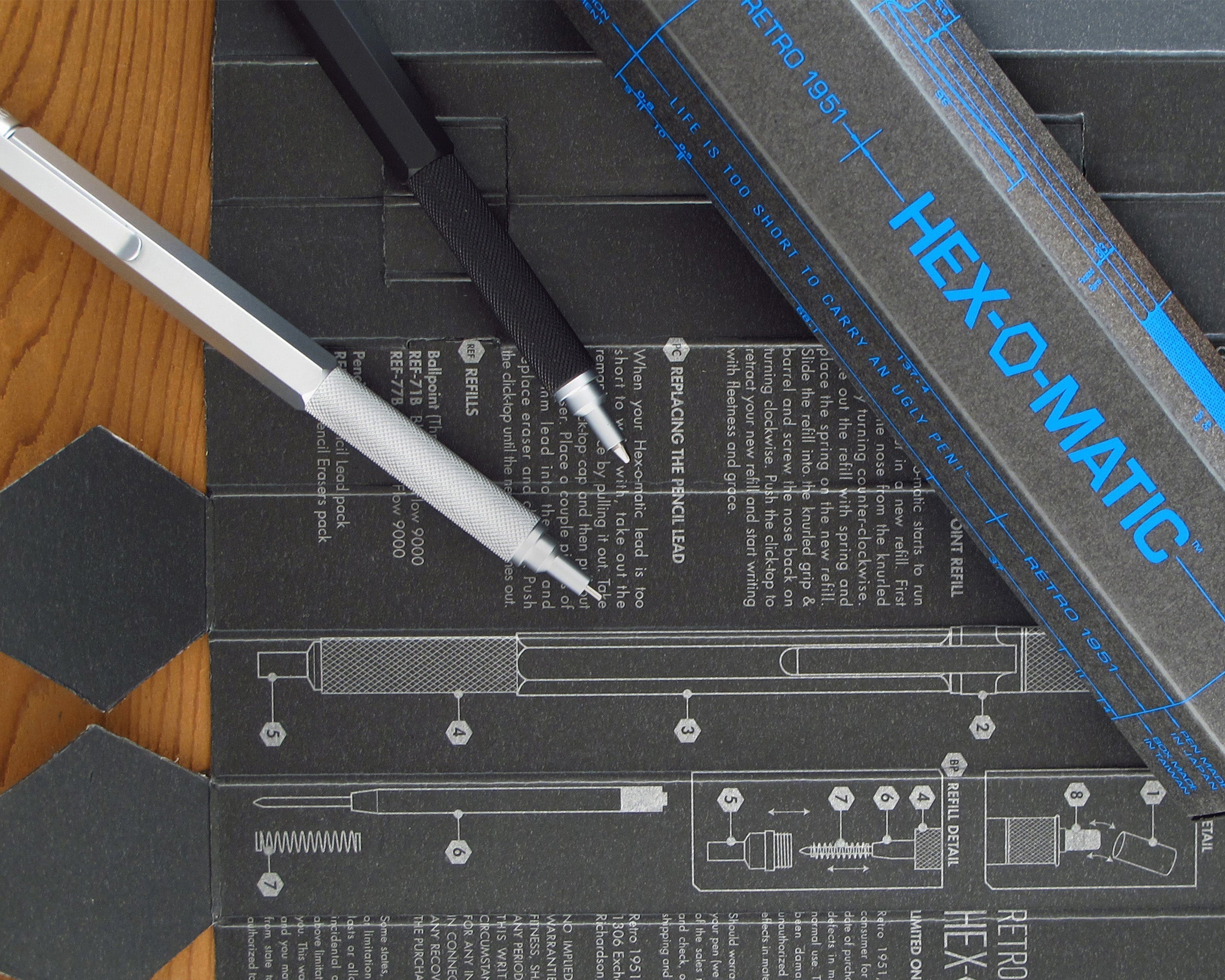 Retro51 HEX-O-MATIC™ Black Ballpoint Pen