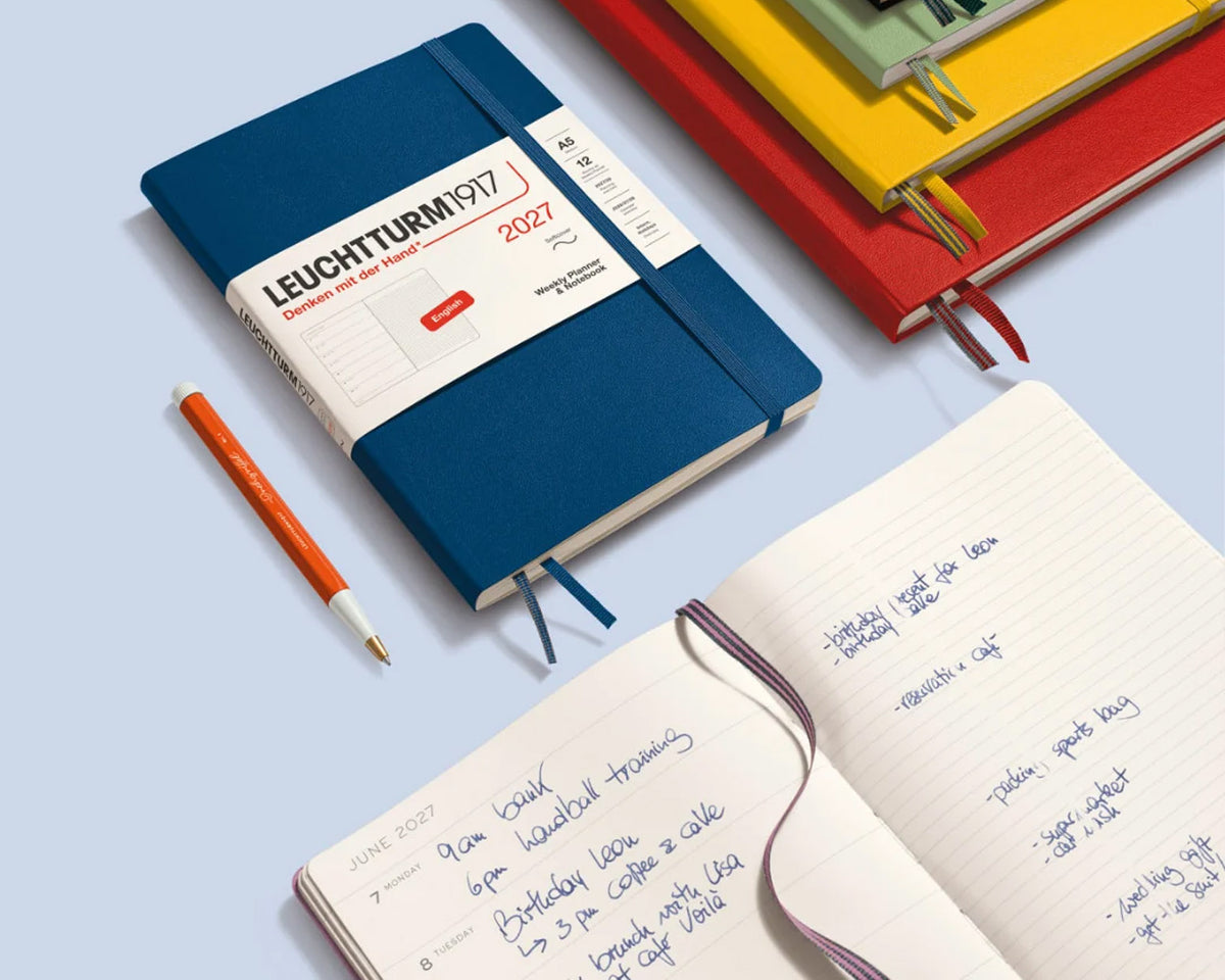 Leuchtturm1917 2027 Weekly Planner & Notebook Hardcover Medium A5 - Navy