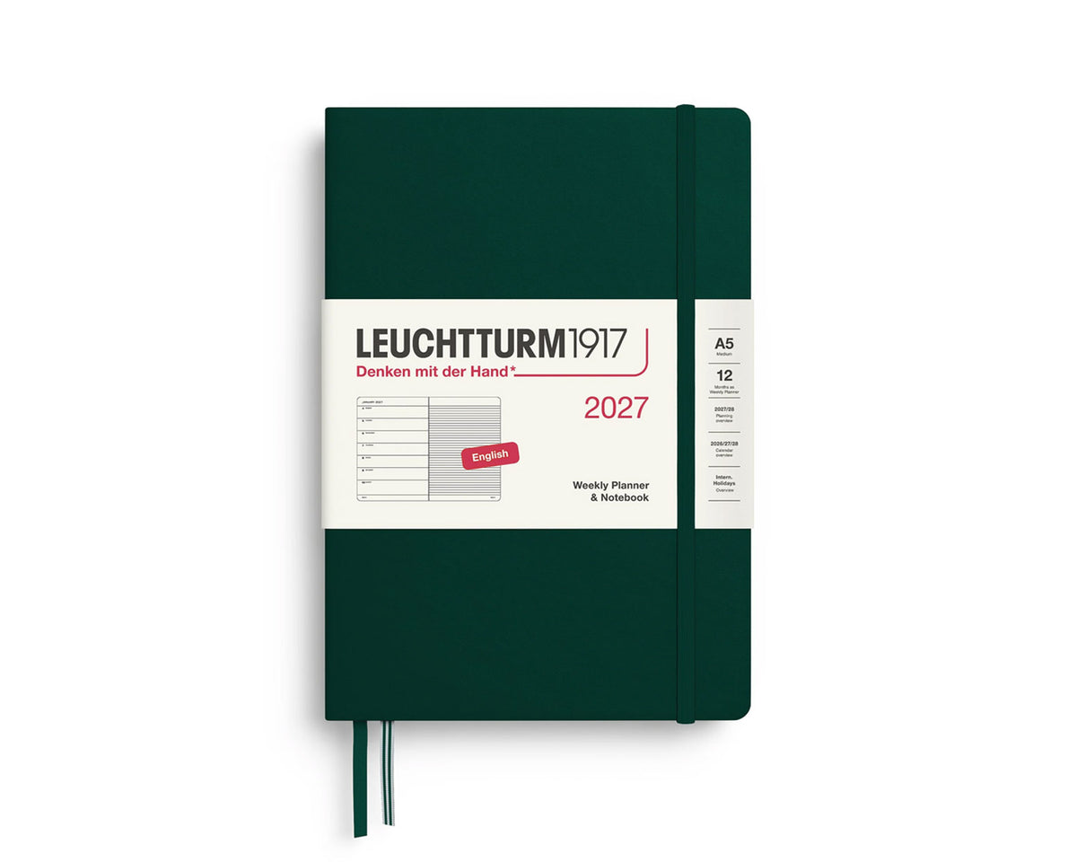 Leuchtturm1917 2027 Weekly Planner & Notebook Hardcover Medium A5 - Forest Green