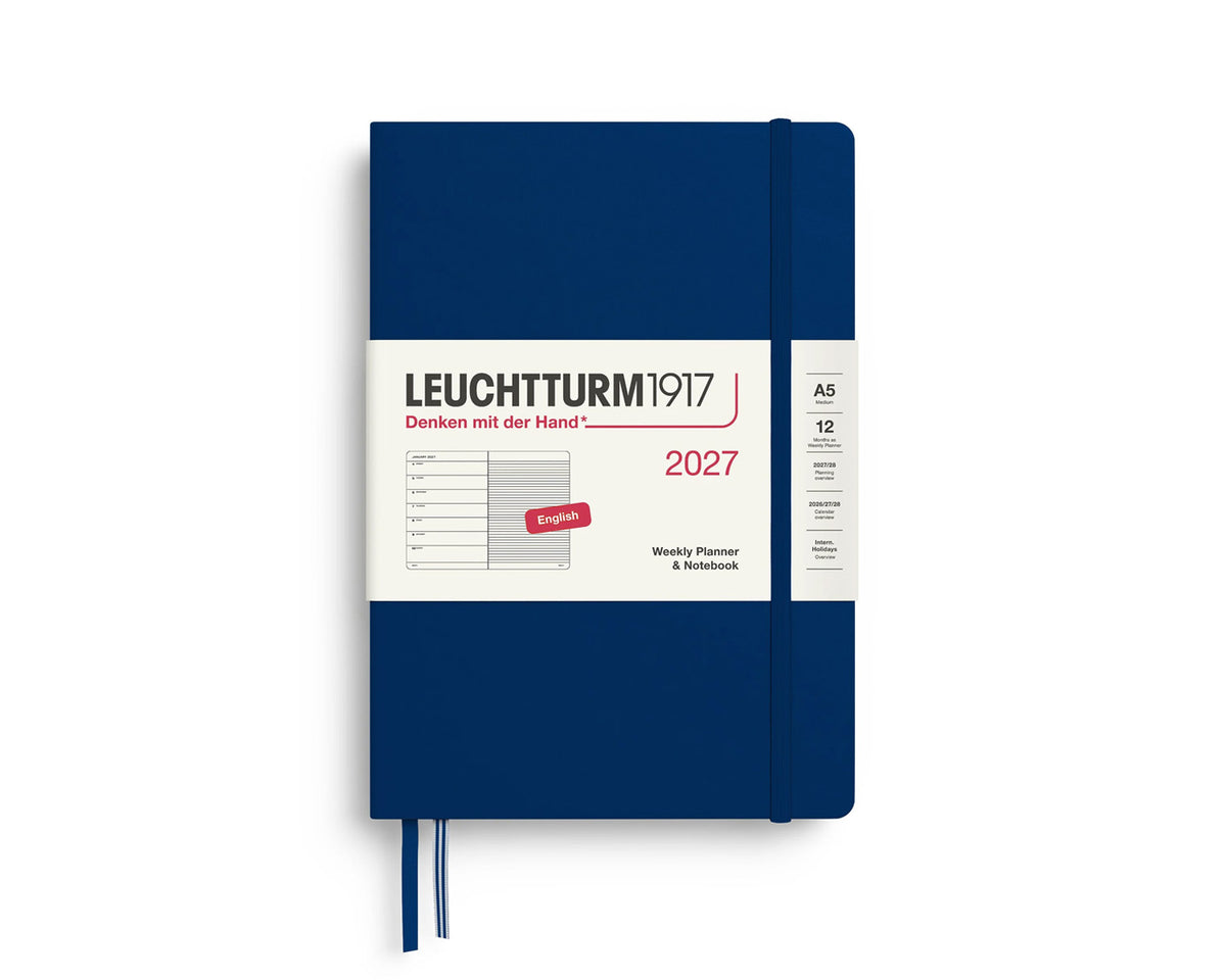 Leuchtturm1917 2027 Weekly Planner & Notebook Hardcover Medium A5 - Navy