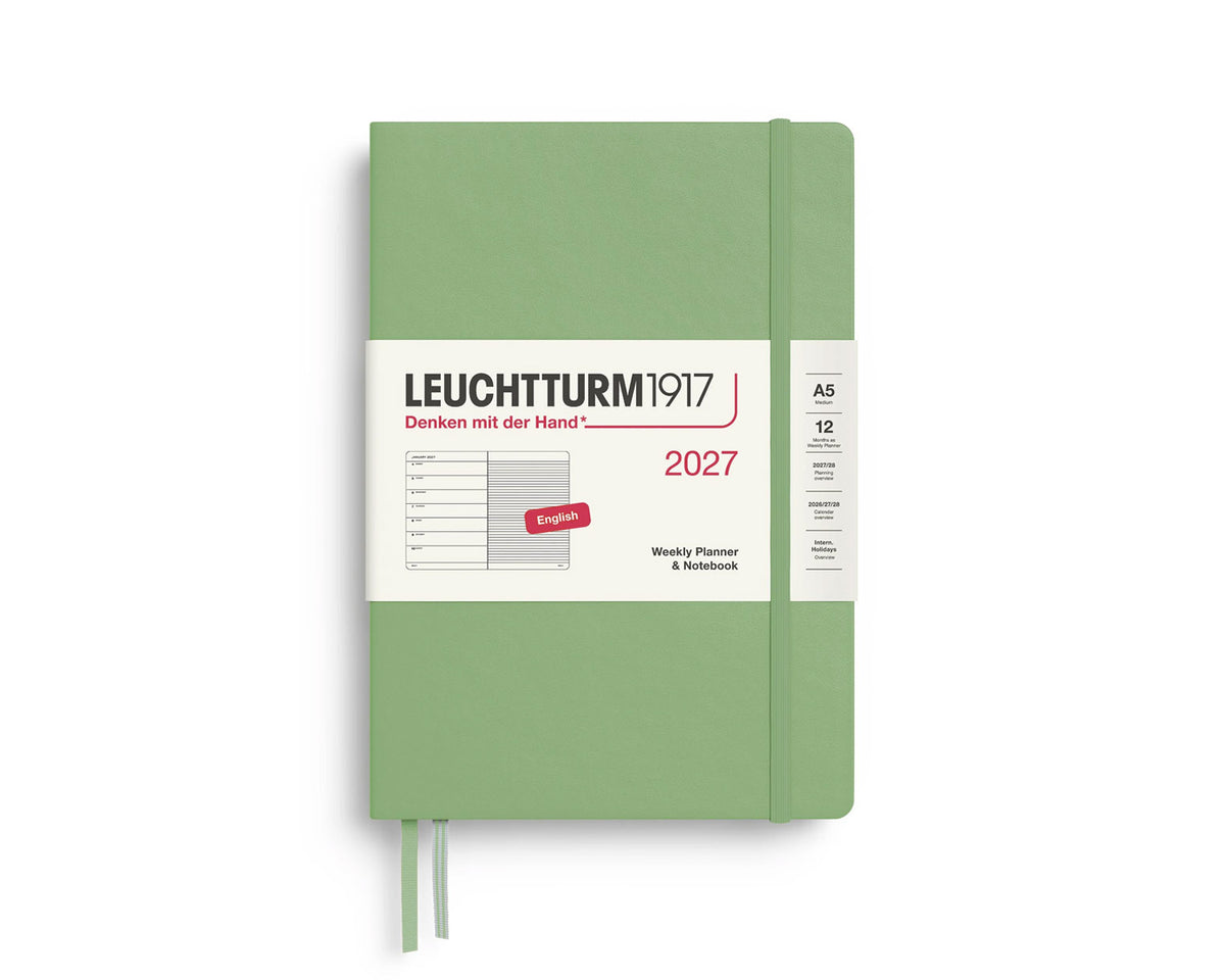 Leuchtturm1917 2027 Weekly Planner & Notebook Hardcover Medium A5 - Sage