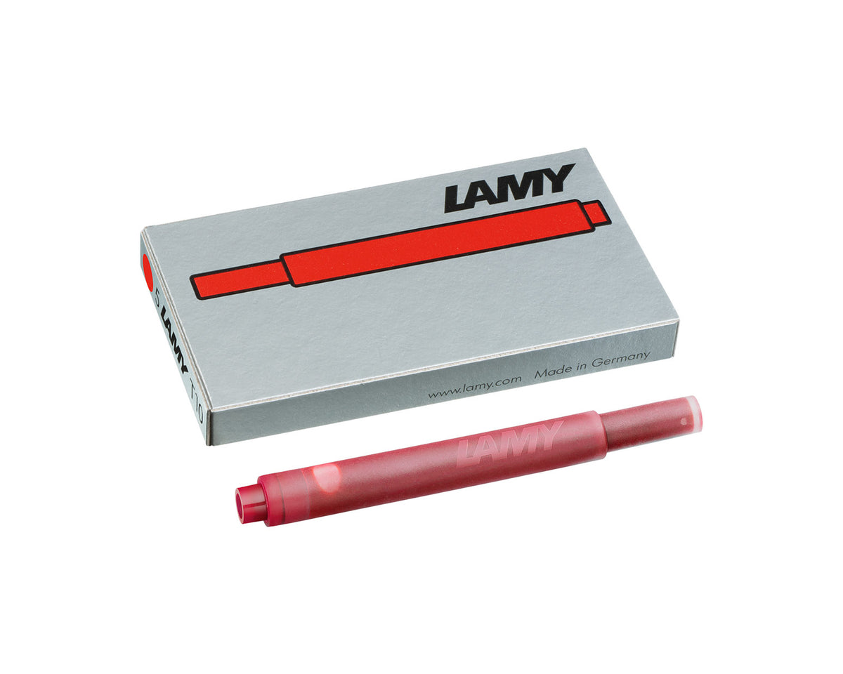 Lamy T10 Giant Fountain Pen Ink Cartridge Refill 5-Pack - Red