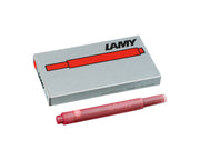 Lamy T10 Giant Fountain Pen Ink Cartridge Refill 5-Pack - Red