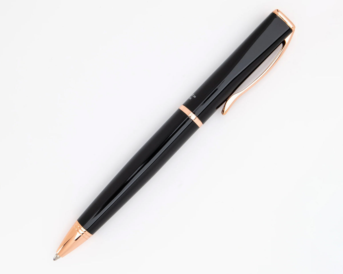 Monteverde Impressa Black with Rose Gold Trim Ballpoint Pen