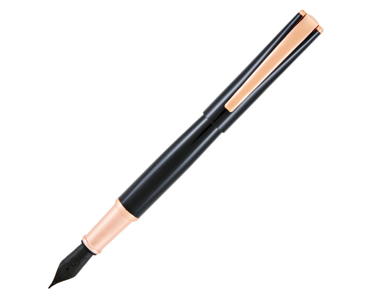 Monteverde Impressa Black with Rose Gold Trim Fountain Pen