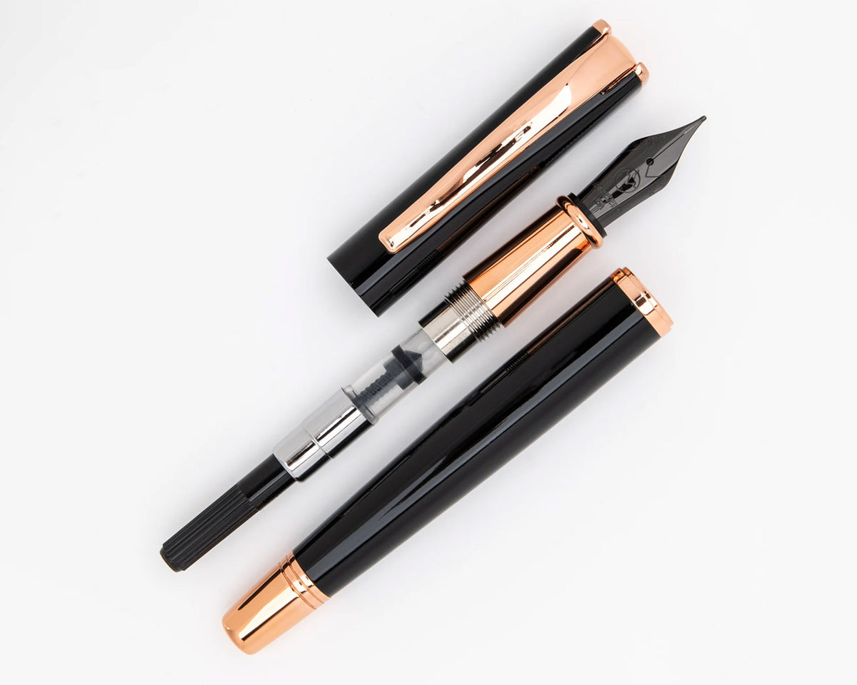 Monteverde Impressa Black with Rose Gold Trim Fountain Pen