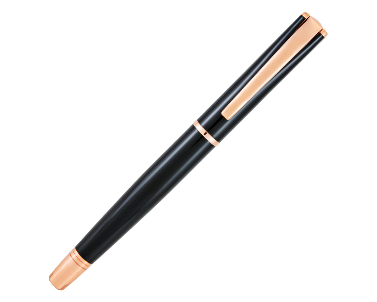 Monteverde Impressa Black with Rose Gold Trim Rollerball Pen