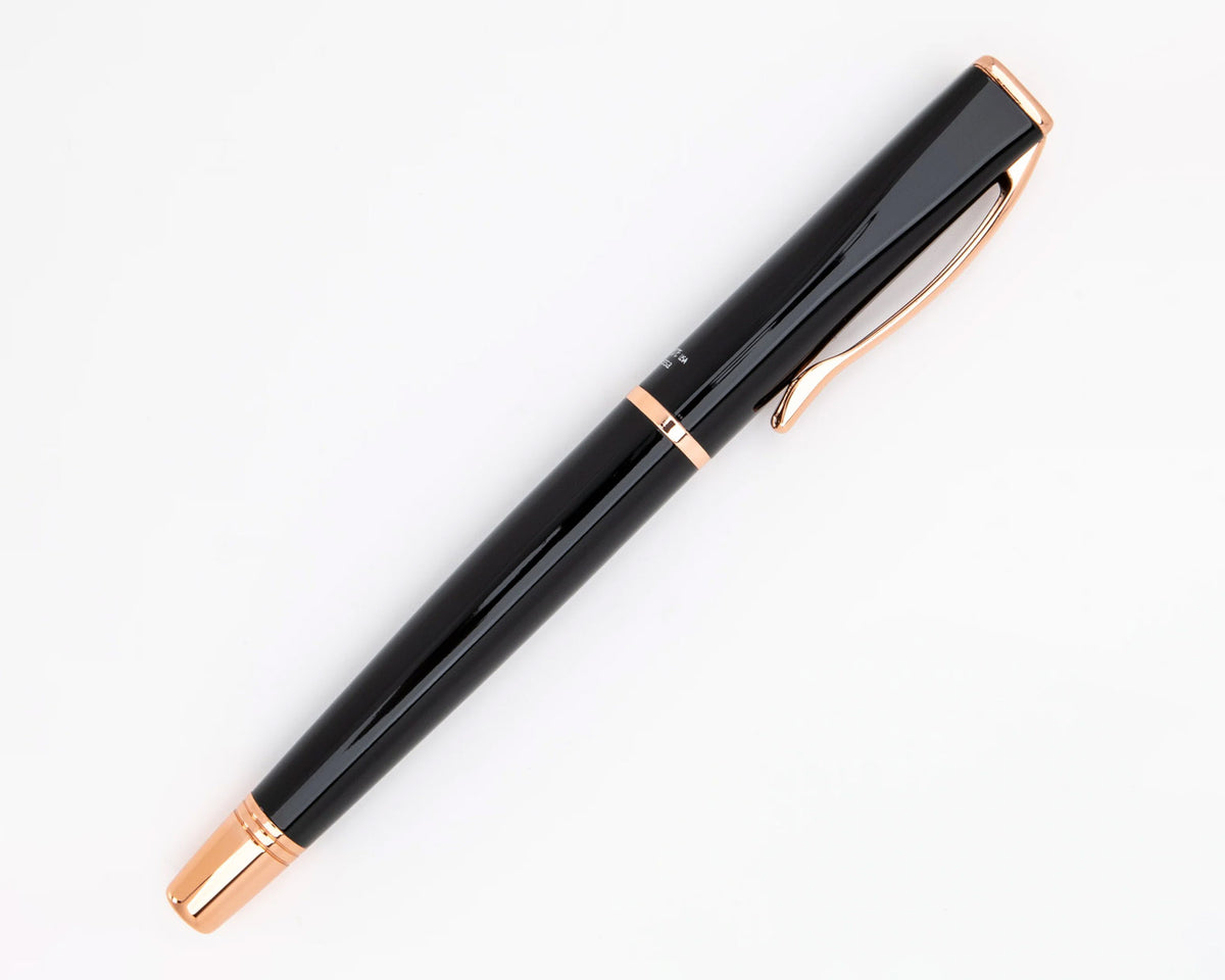 Monteverde Impressa Black with Rose Gold Trim Rollerball Pen