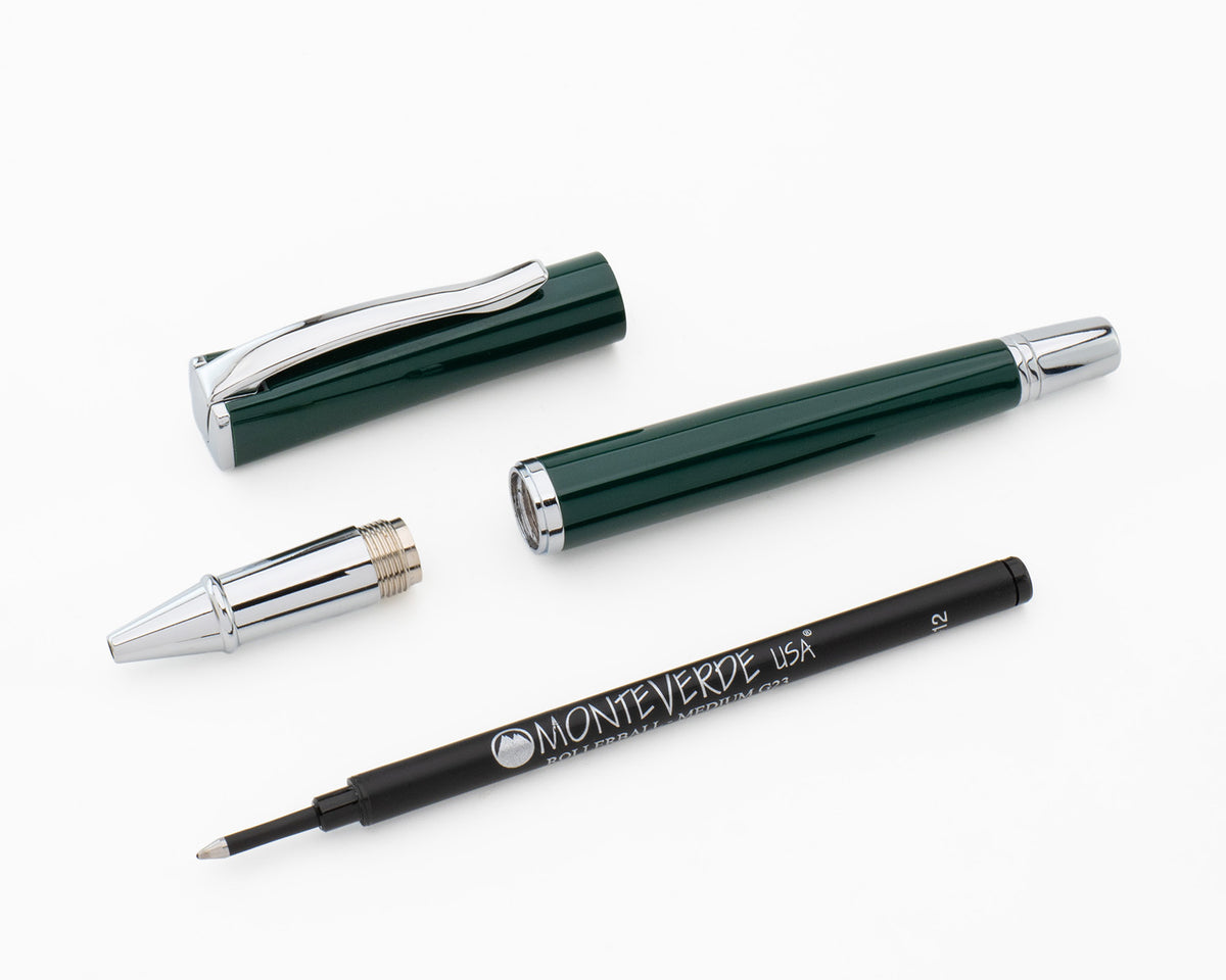 Monteverde Impressa Green with Chrome Trim Rollerball Pen