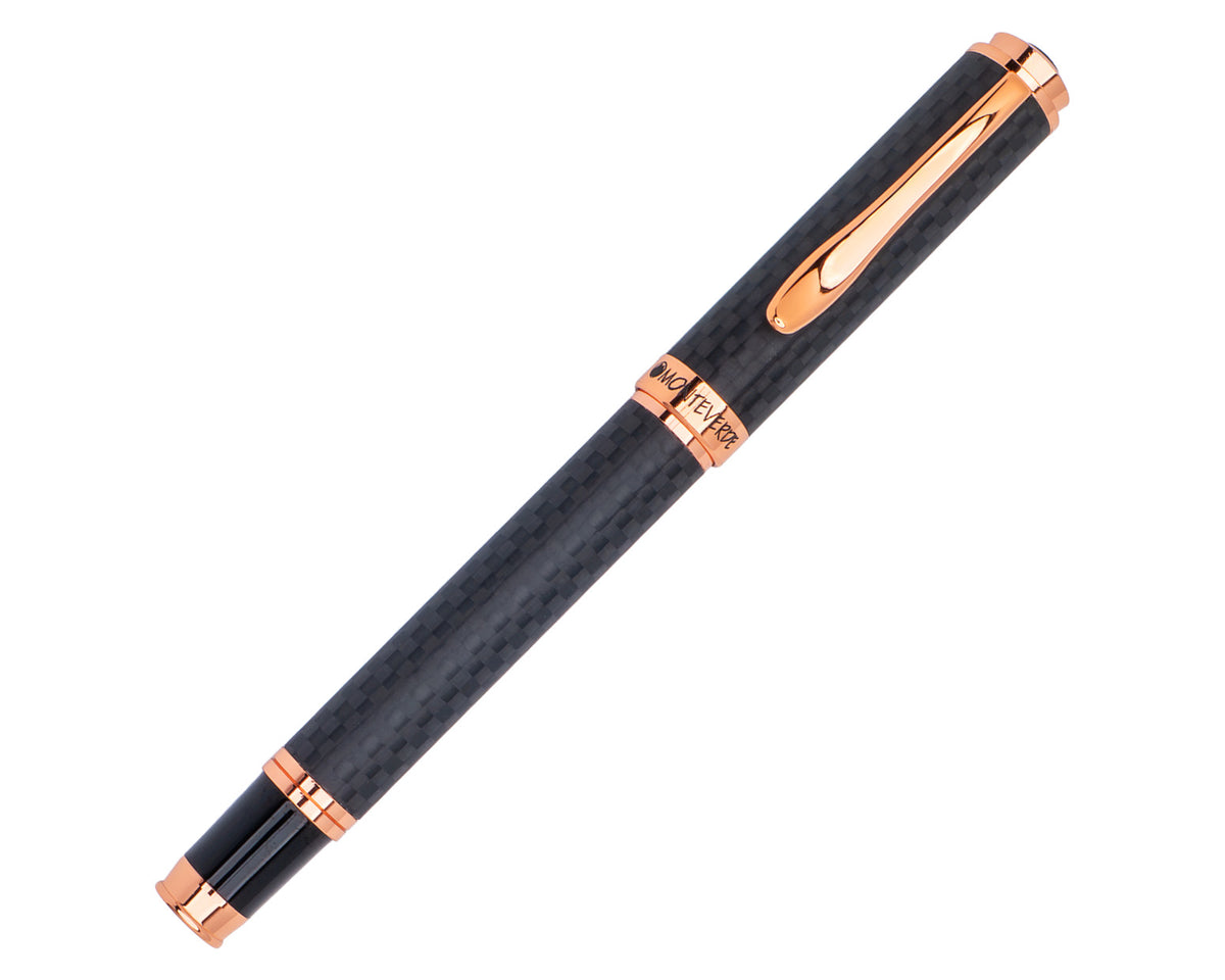 Monteverde Innova Matte Carbon Fiber Fountain Pen with Rose Gold Trim
