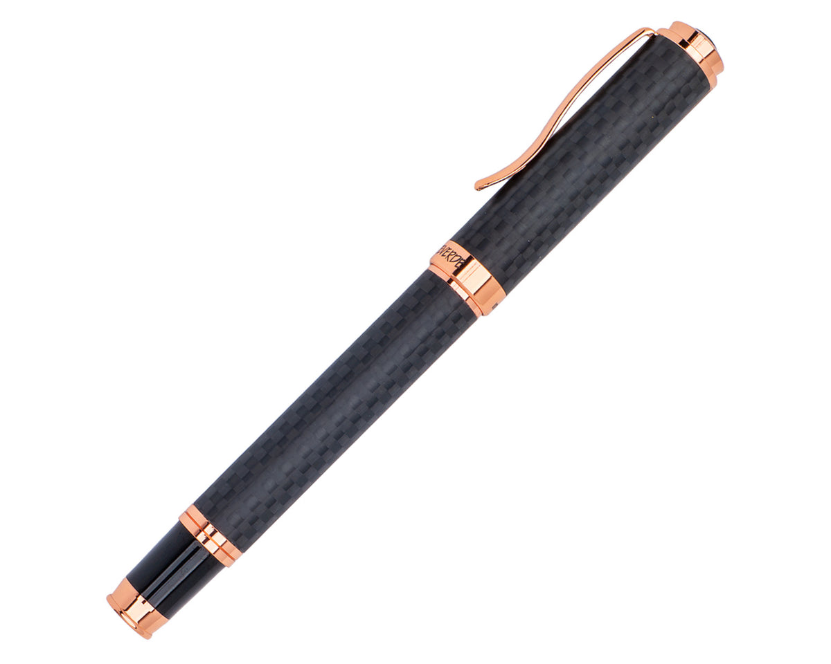 Monteverde Innova Matte Carbon Fiber Rollerball Pen with Rose Gold Trim