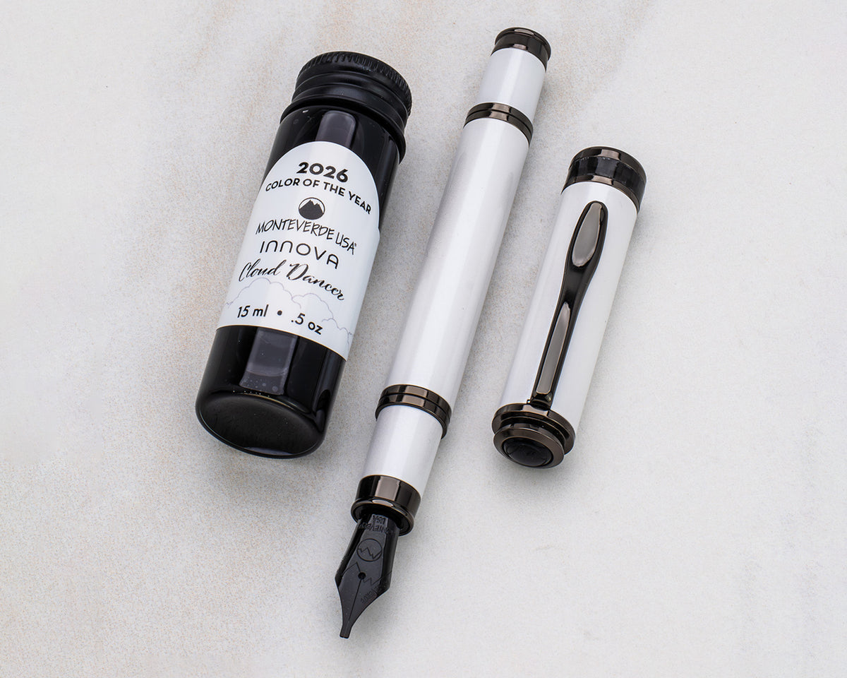 Monteverde Innova Color of The Year 2026 Cloud Dancer with Gunmetal Trim Fountain Pen Set (Limited Edition)