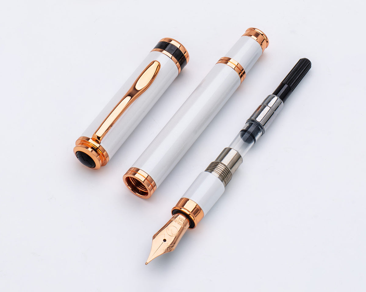 Monteverde Innova Color of The Year 2026 Cloud Dancer with Rose Gold Trim Fountain Pen Set (Limited Edition)